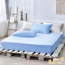 【Betrise】薄枕套床包組-雙人｜300織紗100%天絲｜氣質藍